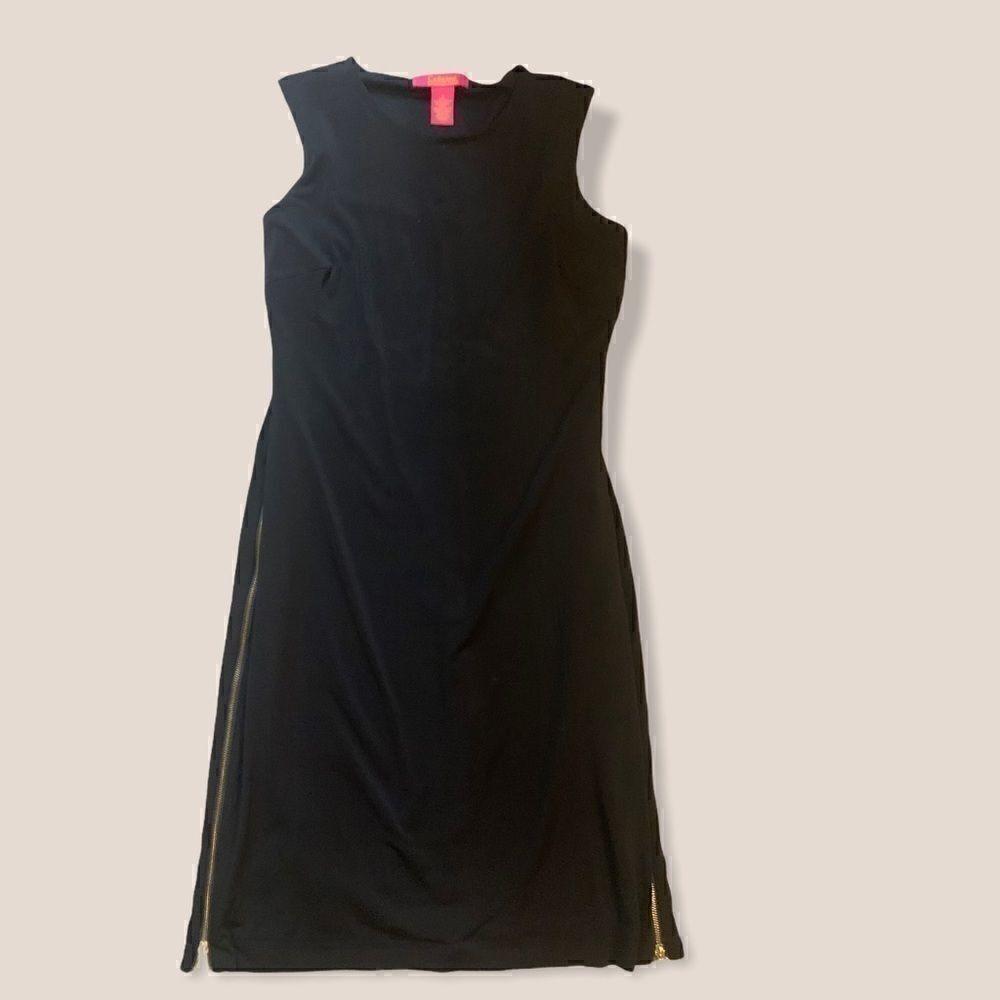 Small Catherine Maladrino Black MIDI Dress Cap Sleeves